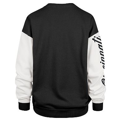 Women's '47 Black Cincinnati Bengals Double Header Rise Andie Pullover Sweatshirt