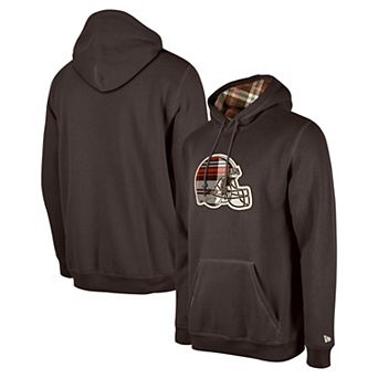 Men's New Era Brown Cleveland Browns 3rd Down Plaid Pullover Hoodie