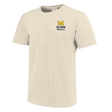 Men's Cream Michigan Wolverines Comfort Colors Mascot Overlay T-Shirt
