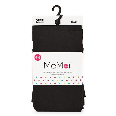 Girls' 2 Pair Pack Totally Opaque Microfiber Tights