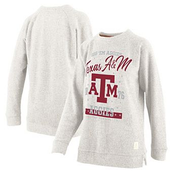 Women's Pressbox Oatmeal Texas A&M Aggies Plus Size Comfy Cairo Terry Pullover Sweatshirt