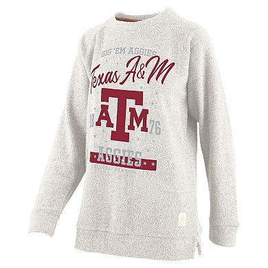 Women's Pressbox Oatmeal Texas A&M Aggies Plus Size Comfy Cairo Terry Pullover Sweatshirt