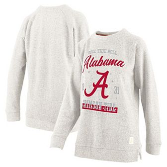 Women's Pressbox Oatmeal Alabama Crimson Tide Plus Size Comfy Cairo Terry Pullover Sweatshirt