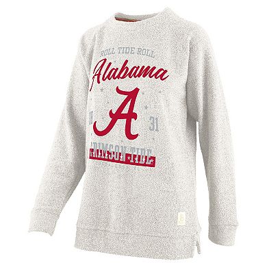 Women's Pressbox Oatmeal Alabama Crimson Tide Plus Size Comfy Cairo Terry Pullover Sweatshirt
