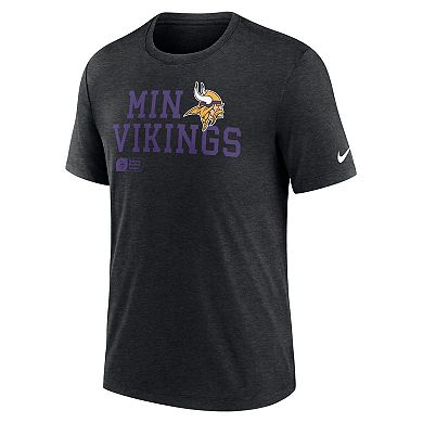 Men's Nike Black Minnesota Vikings Overlap Lockup Tri-Blend T-Shirt