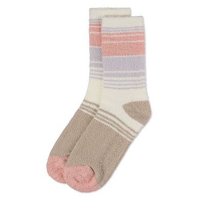 Women's Stripes Aloe Infused Crew Socks