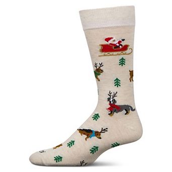 Men's Reindeer Pups Holiday Crew Socks