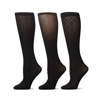 Women's 3 Pair Pack Herringbone/solid/diamonds Trouser Socks