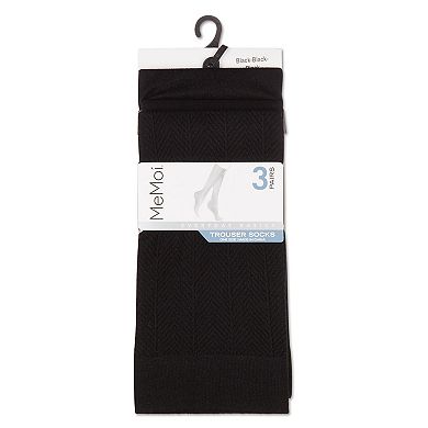 Women's 3 Pair Pack Herringbone/solid/diamonds Trouser Socks