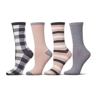 Women's 4 Pair Pack Buffalo Check Buttersoft Crew Socks