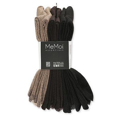 6 Pairs Women's Basic Rib/flat Knit/cable Crew Socks