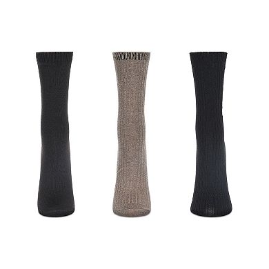 6 Pairs Women's Basic Rib/flat Knit/cable Crew Socks