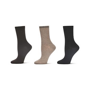 6 Pairs Women's Basic Rib/flat Knit/cable Crew Socks