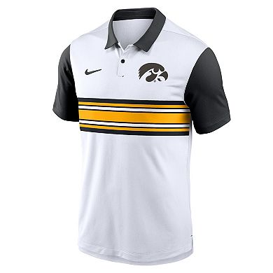 Men's Nike White Iowa Hawkeyes Primetime Campus Vapor Performance Polo