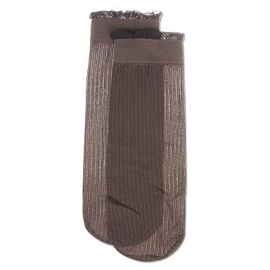 Women's Barely There Sheer Ruffle Cuff Anklet Socks