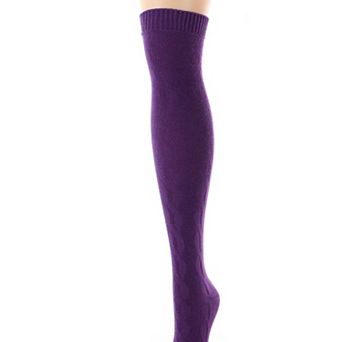 Jumbo Cable Over The Knee Cotton Blend Warm Socks