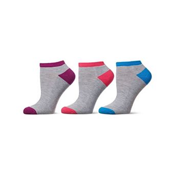 6 Pair Women's Highlight Tips Half Cushioned Low Cut Socks