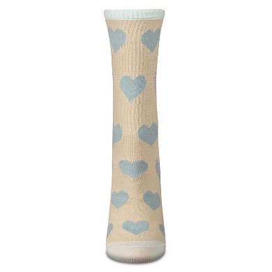 Women's Radiate Love Glitter Heart Crew Socks
