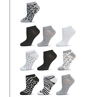 Women's 10 Pair Pack Animal Print Low Cut Socks