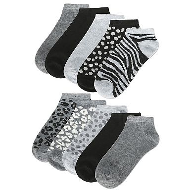 Women's 10 Pair Pack Animal Print Low Cut Socks
