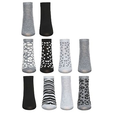 Women's 10 Pair Pack Animal Print Low Cut Socks