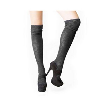 Slouched Top Over The Knee Warm Cotton Blend Socks