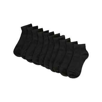 Women's 10 Pair Pack Active Sport Solid Quarter Socks