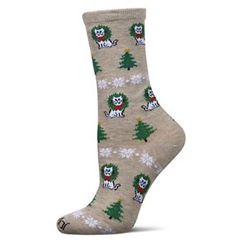 Women's Fair Isle Cat Holiday Crew Socks