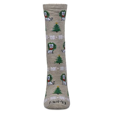 Women's Fair Isle Cat Holiday Crew Socks