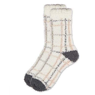 Women's Plaid Marshmallow Cozy Crew Socks