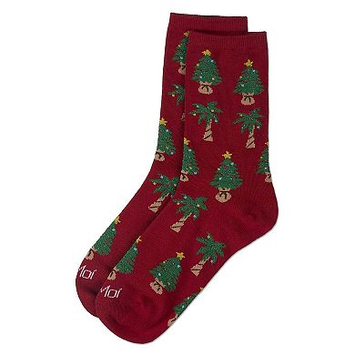 Women's Tree Paradise Holiday Crew Socks