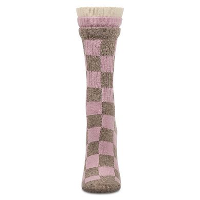 Women's Checkmate Triple Cuff Crew Socks