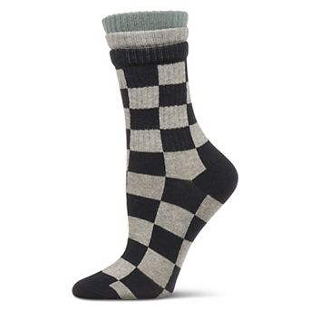 Women's Checkmate Triple Cuff Crew Socks