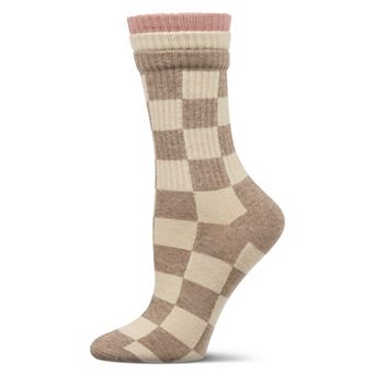 Women's Checkmate Triple Cuff Crew Socks