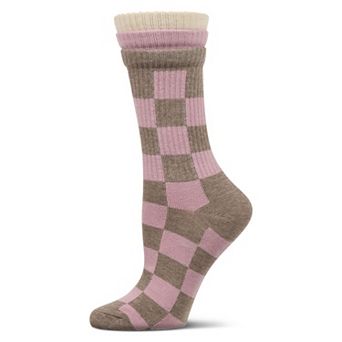 Women's Checkmate Triple Cuff Crew Socks