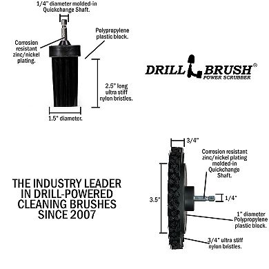 Grill Cleaning Drill Scrub Brush Attachment - Ultra Stiff - Bbq, Griddle And Smoker Cleaning Brush