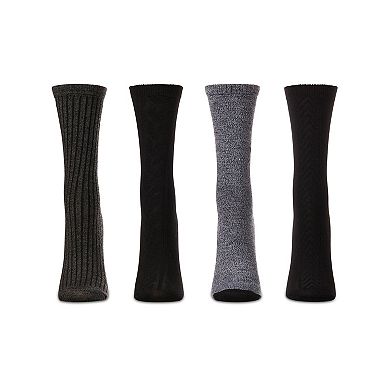 Women's 4 Pair Pack Textured Buttersoft Crew Socks