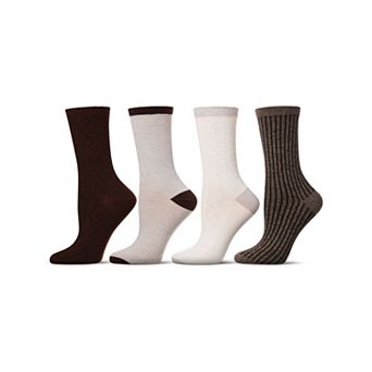 Women's 4 Pair Pack Textured Buttersoft Crew Socks