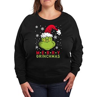 Plus Size Dr. Seuss Merry Grinchmas French Terry Long Sleeve Tee