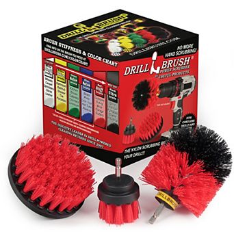 Heavy Duty Stiff Bristle Scrub Brush Cleaning Kit - Concrete And Siding Cleaner - Hard Water Stain