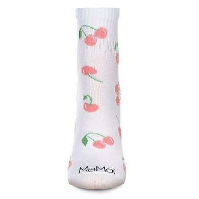Women's Multi Cherries Athletic Quarter Socks