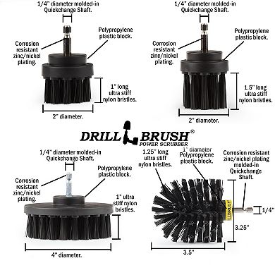 Grill Brush - Bbq Accessories - Ultra Stiff Nylon Power Scrub Brush Set - Graffiti Remover