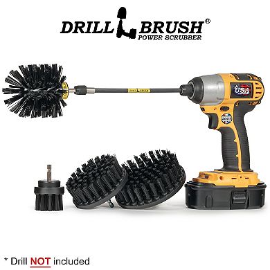 Bbq Accessories - Wire Brush Alternative Nylon Drill Brush Set With Extension - Bbq Brush - Grill