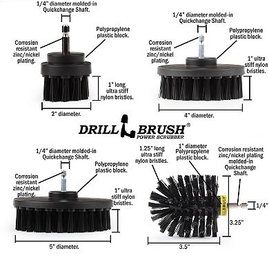 Bbq Accessories - Wire Brush Alternative Nylon Drill Brush Set With Extension - Bbq Brush - Grill