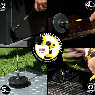 Bbq Accessories - Wire Brush Alternative Nylon Drill Brush Set With Extension - Bbq Brush - Grill
