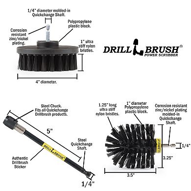 Ultra Stiff Scrub Brush Kit With Extension -bbq Accessories Smoker - Grill Brush - Grease And Stain