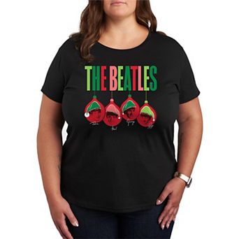 Plus Size The Beatles Santa Hats Christmas Ornaments Graphic Tee