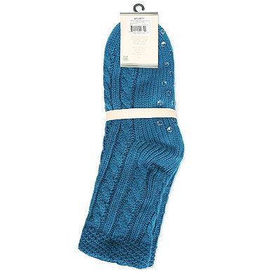 Women's Cable Knit Sherpa-lined Lounge Sock