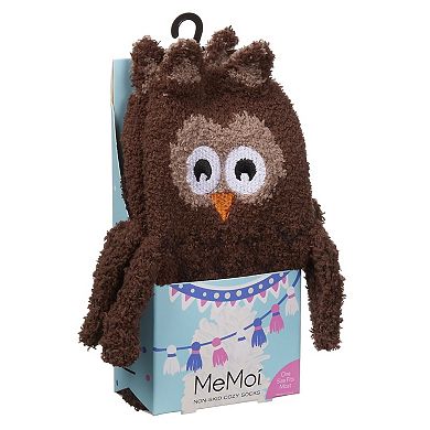 Women's Owl Embellished Plush Crew Socks