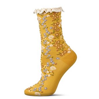 Women's Liberty Floral Lace Cuff Crew Socks